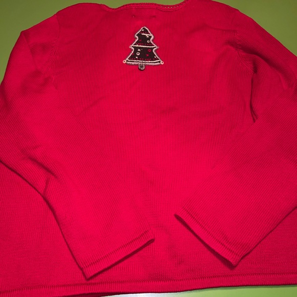 XL NEW Christopher & Banks Gingerbread Cookie Embroidered Tree Christmas Sweater - Picture 7 of 10